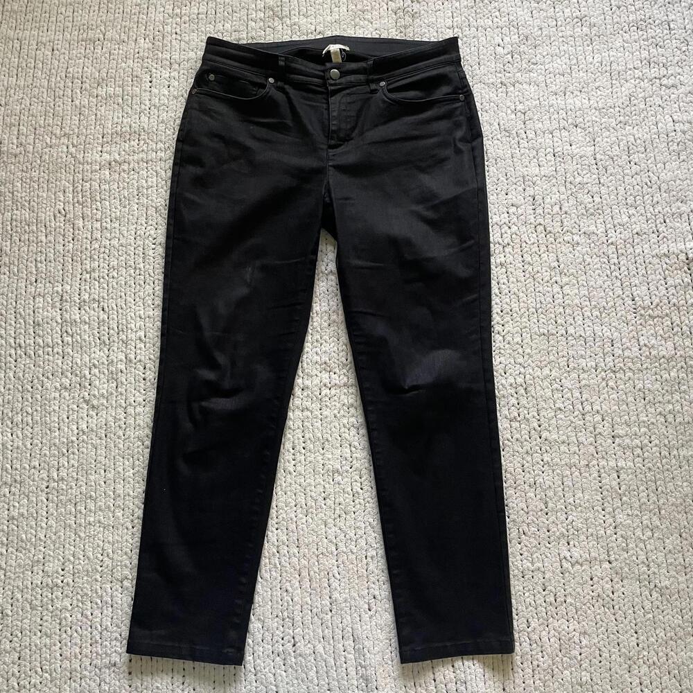 Eileen Fisher Women's Sleek Black Slim Leg Jean - Size 10